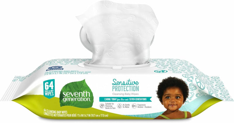 Seventh Generation Baby Wipes, 64 Count