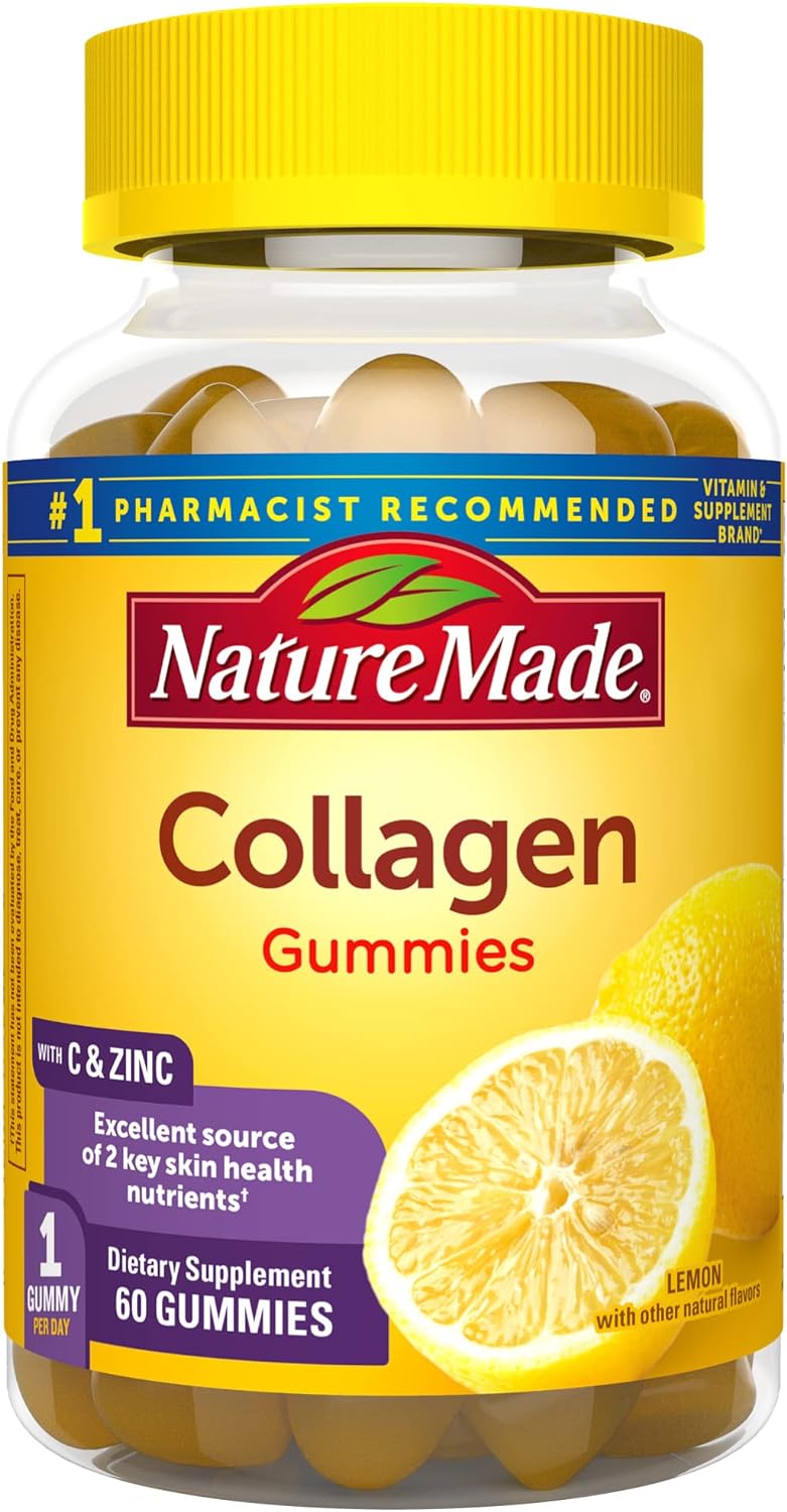 Nature Made, Gomitas de colágeno, 100 mg de colágeno hidrolizado, ayuda a mantener la piel sana; sin gluten