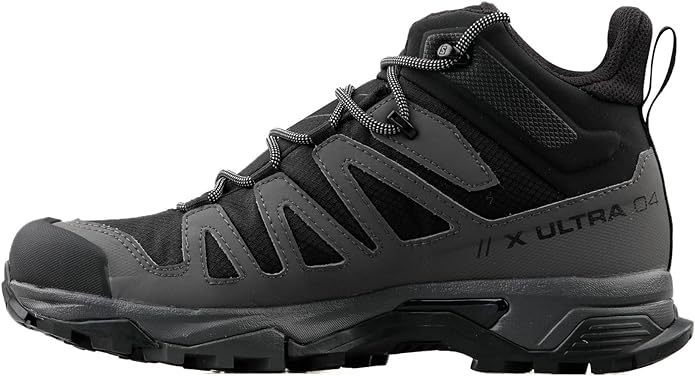 Salomon Botas de senderismo X Ultra 4 Mid Gore-tex para hombre, Gris Negro