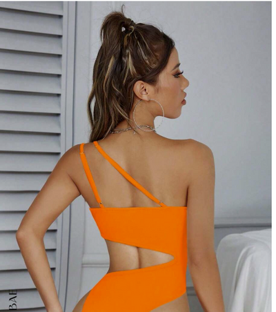 SHEIN BAE One Shoulder Cut Out Bodysuit