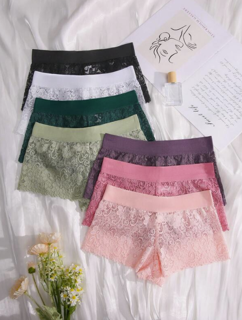 7pack Floral Lace Boyshorts