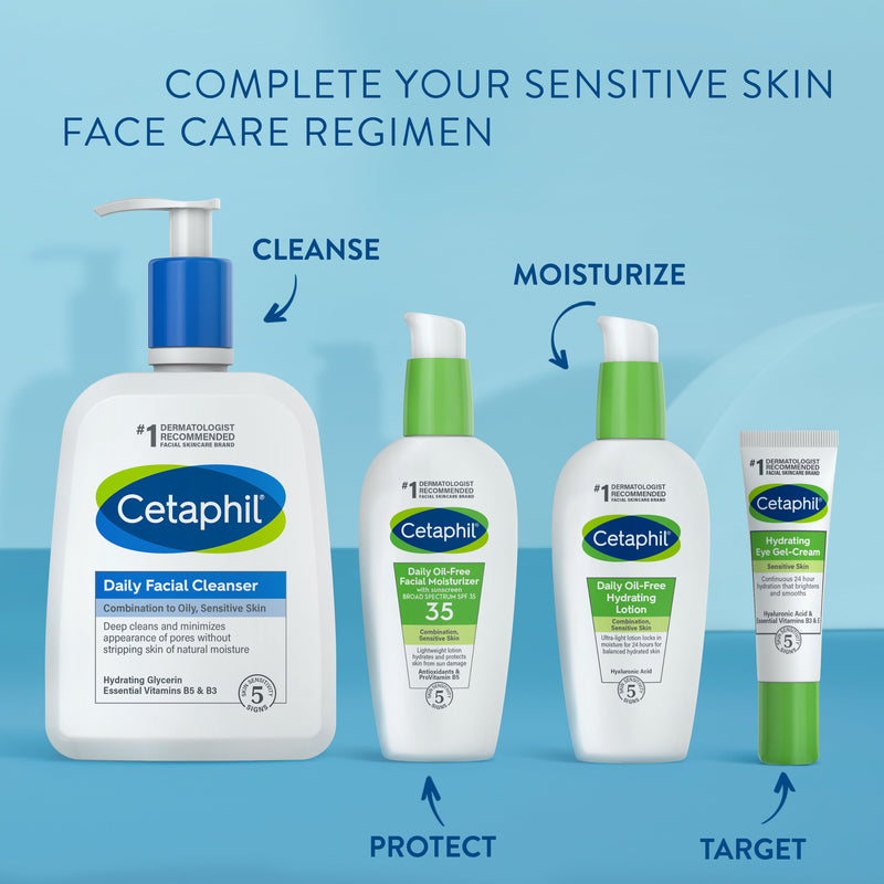 Cetaphil Daily Facial Cleanser Lotion for Combination to Oily, Sensitive Skin, 16 fl oz
