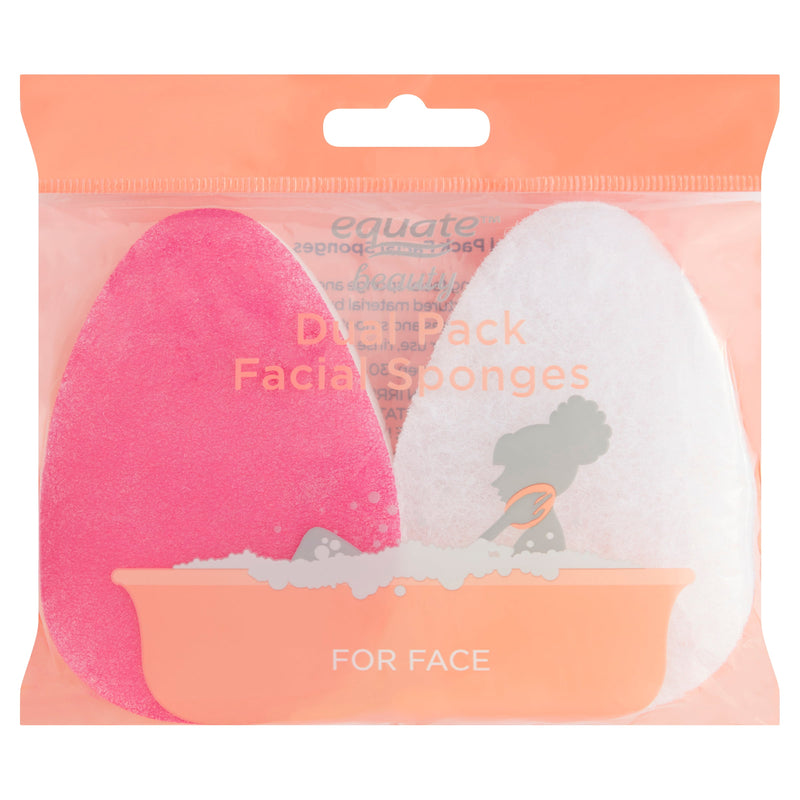 Equate Beauty Facial Sponges, Cleansing, Green and White
