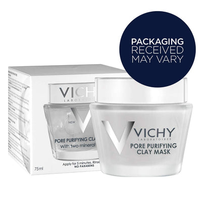 Vichy Pore Purifying Clay Face Mask with Aloe Vera, Pore Minimizer for Face, Multi-Masking Deep Pore Cleanser, Paraben-Free, 2.54 Fl Oz (Pack of 1)