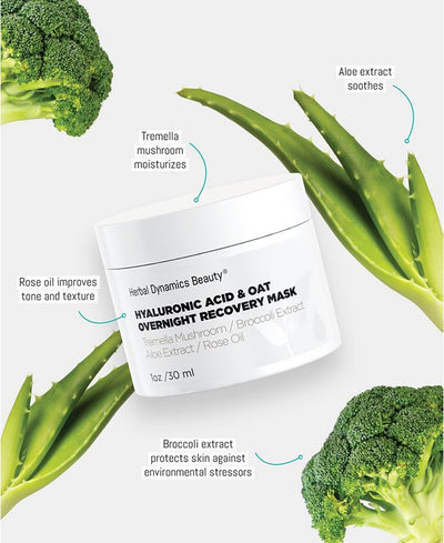 Herbal Dynamics Beauty Hyaluronic Acid + Oat Overnight Recovery Mask