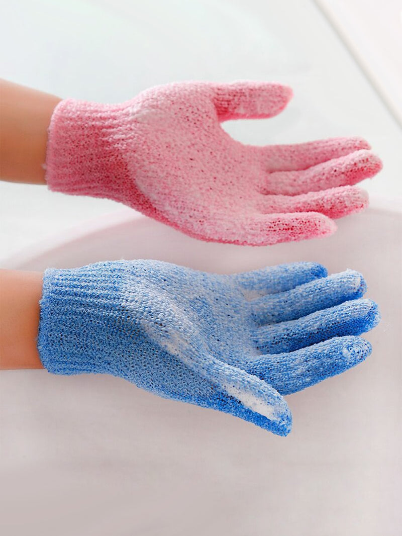 2pcs Random Color Five Finger Bath Glove Household Shower Towel Scrub Body Wash Children Home Supply Elastic Wipe Back Bathing Cleaning Glove
