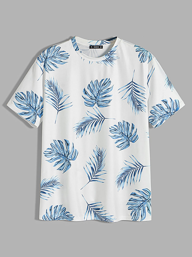 Men Tropical Print Tee