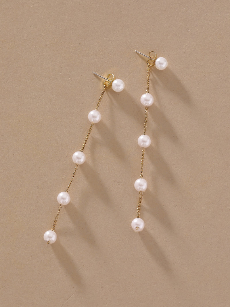 Faux Pearl Decor Drop Earrings