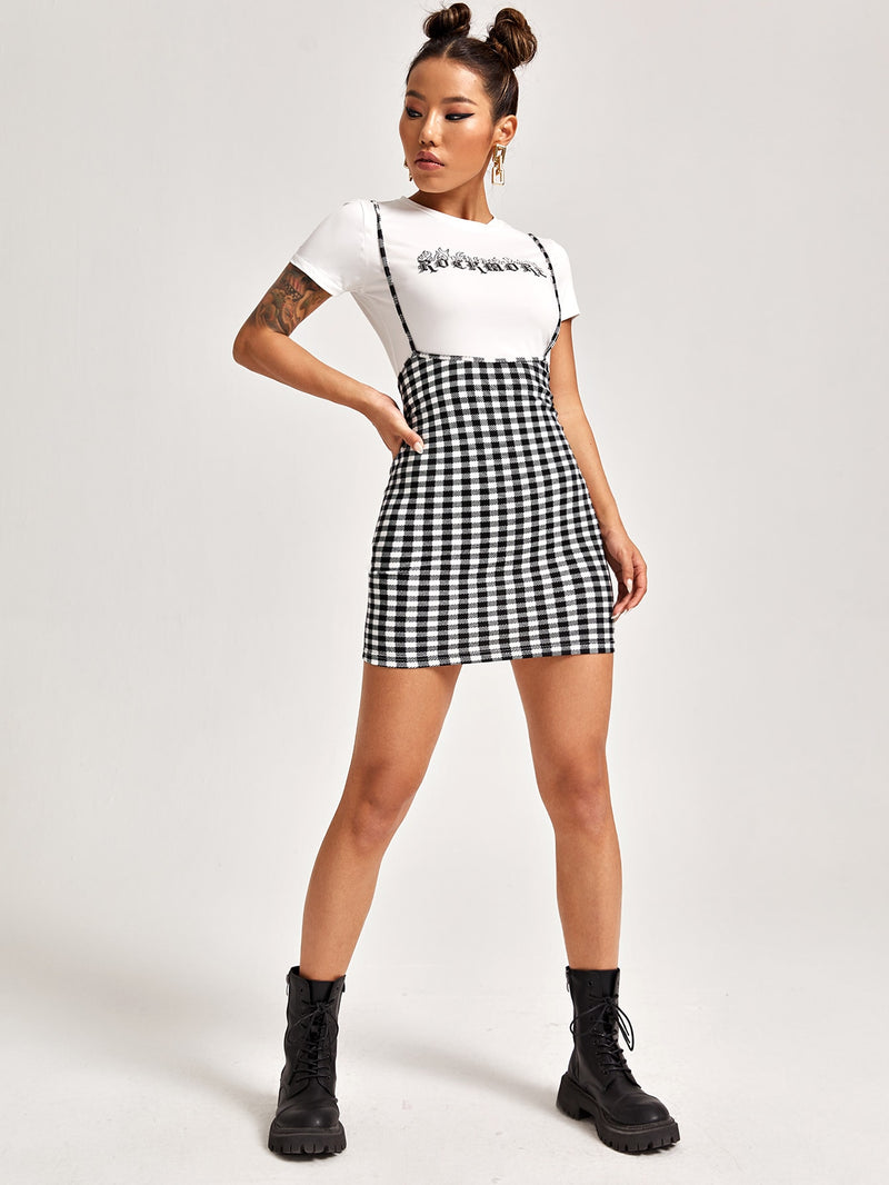 Unity Gingham Overall Dress Without Tee