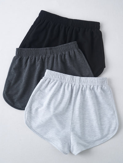 3 Pack Tie Front Track Shorts