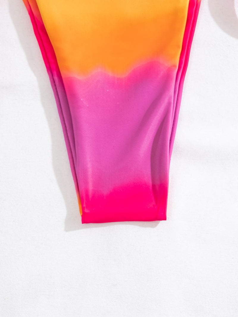 Ombre Triangle Tie Side Bikini Swimsuit