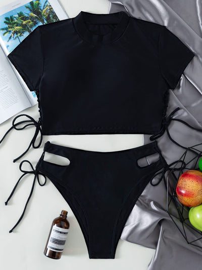 Cut Out Tie Side Bikini Swimsuit