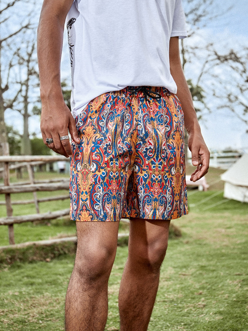 Men Allover Print Shorts