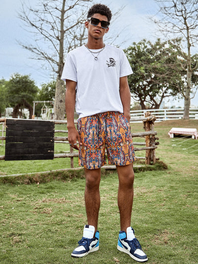 Men Allover Print Shorts