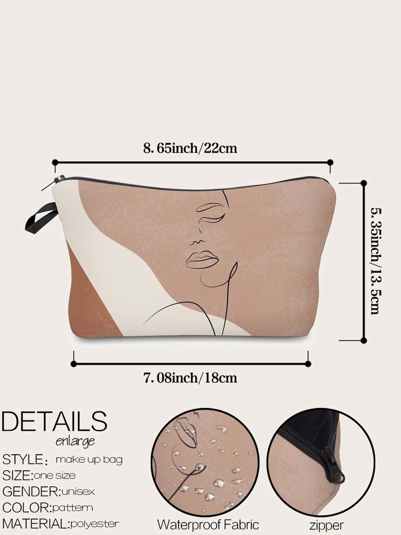 Abstract Art Zipper Makeup Bag