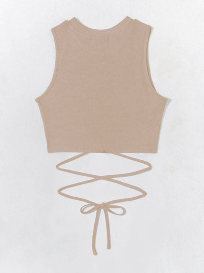 Lace Up Waist Tank Top