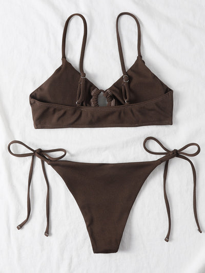 Rib Tie Side Bikini Swimsuit