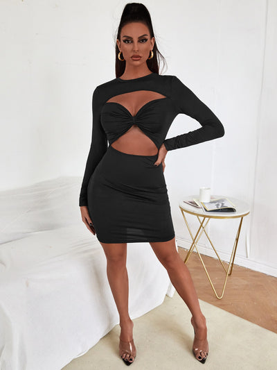 SXY Cut Out Ruched Bodycon Dress