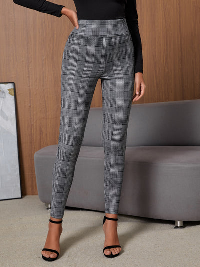 High Waist Houndstooth Skinny Pants