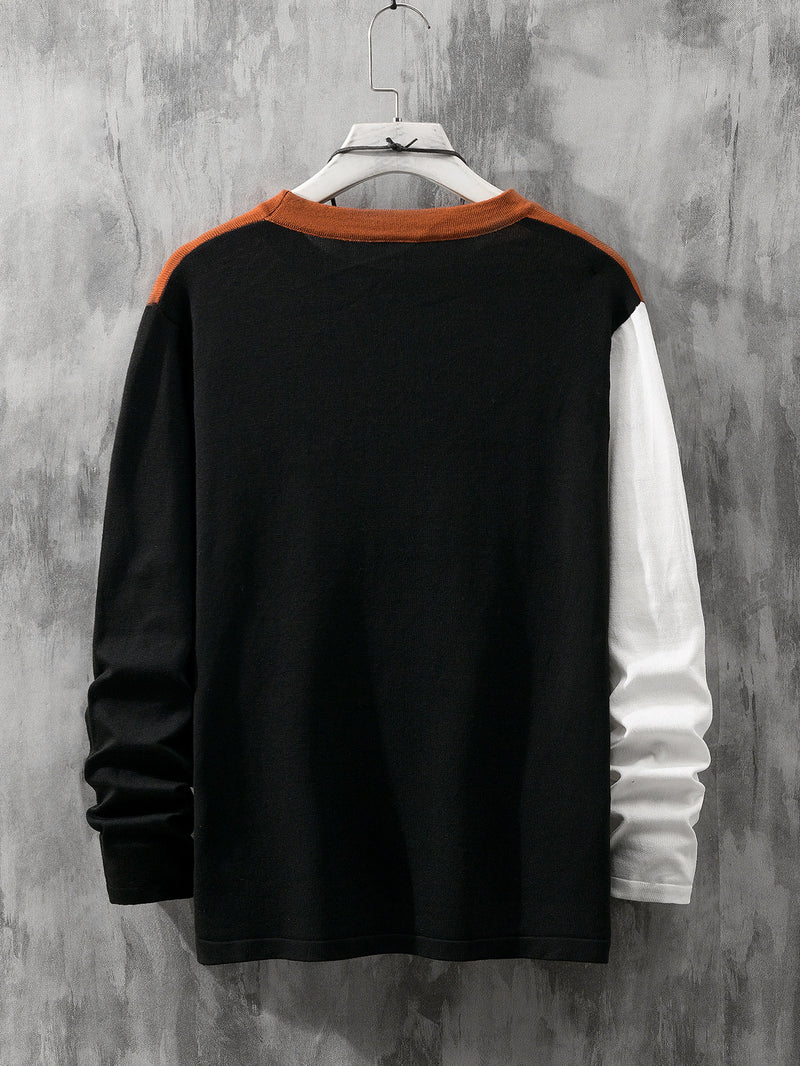 Men Cut And Sew Sweater