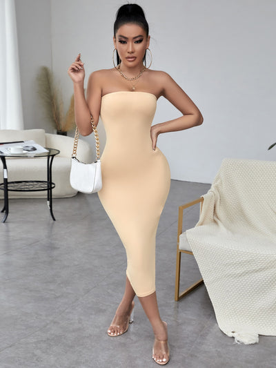 Solid Tube Bodycon Dress