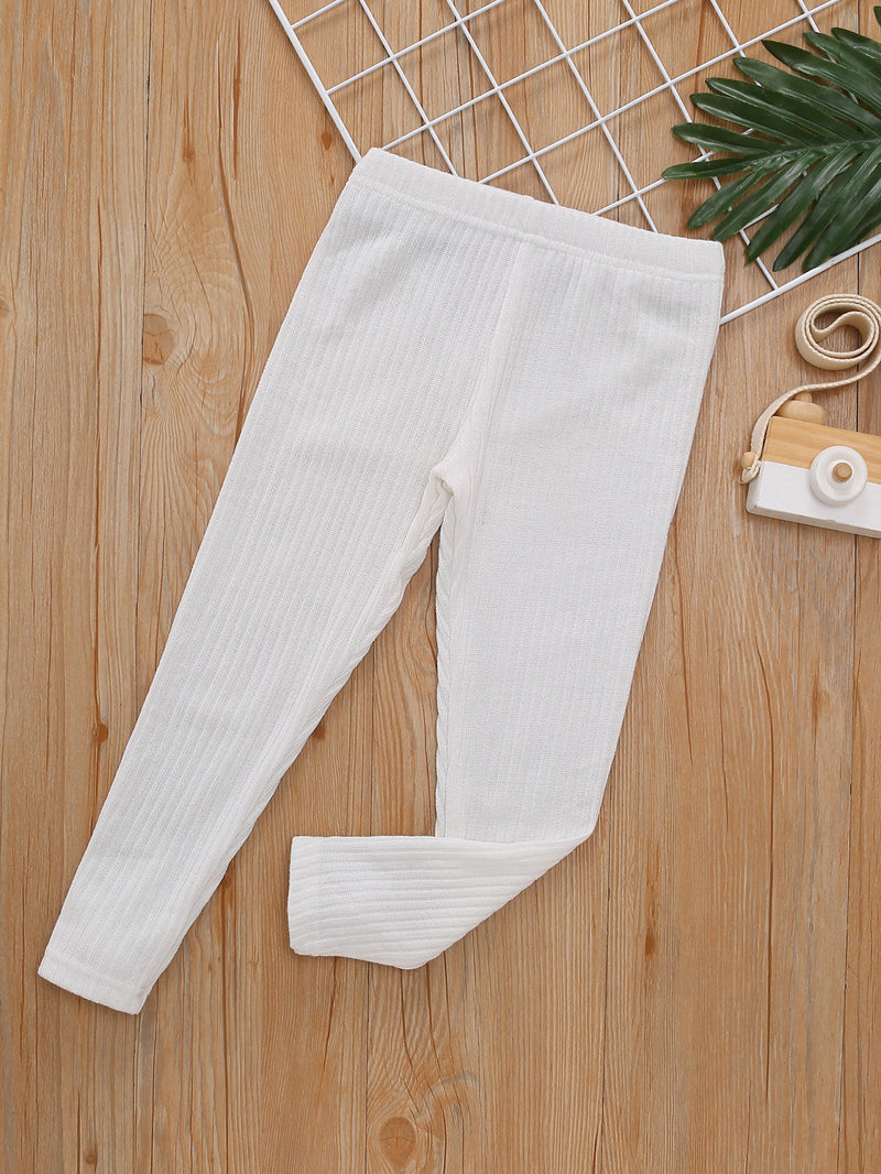 Toddler Girls 3pcs Ribbed Knit Leggings