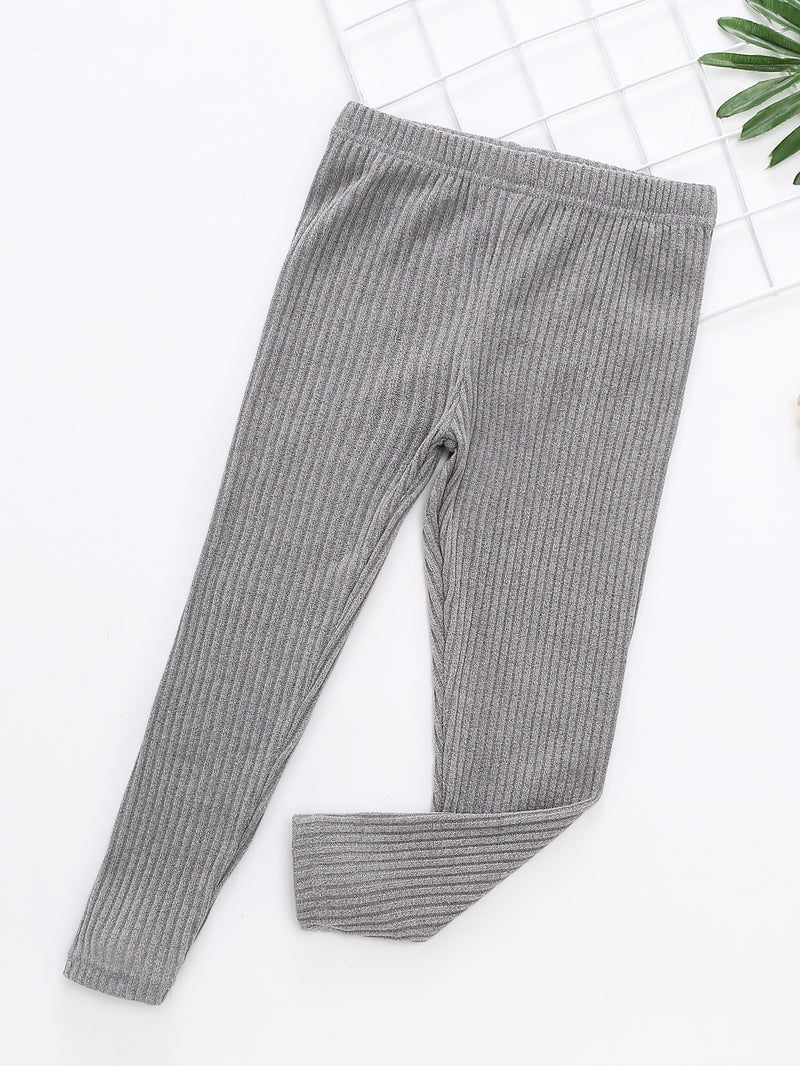 Toddler Girls 3pcs Ribbed Knit Leggings