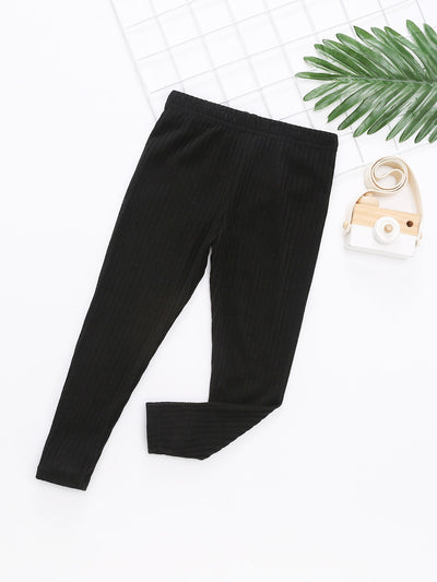 Toddler Girls 3pcs Ribbed Knit Leggings