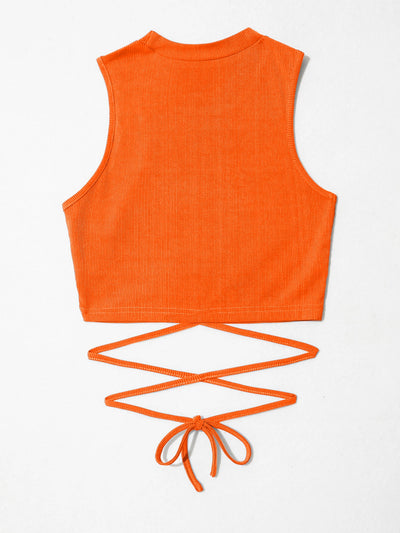 Lace Up Waist Tank Top