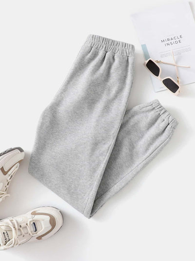 EZwear Solid Elastic Waist Sweatpants