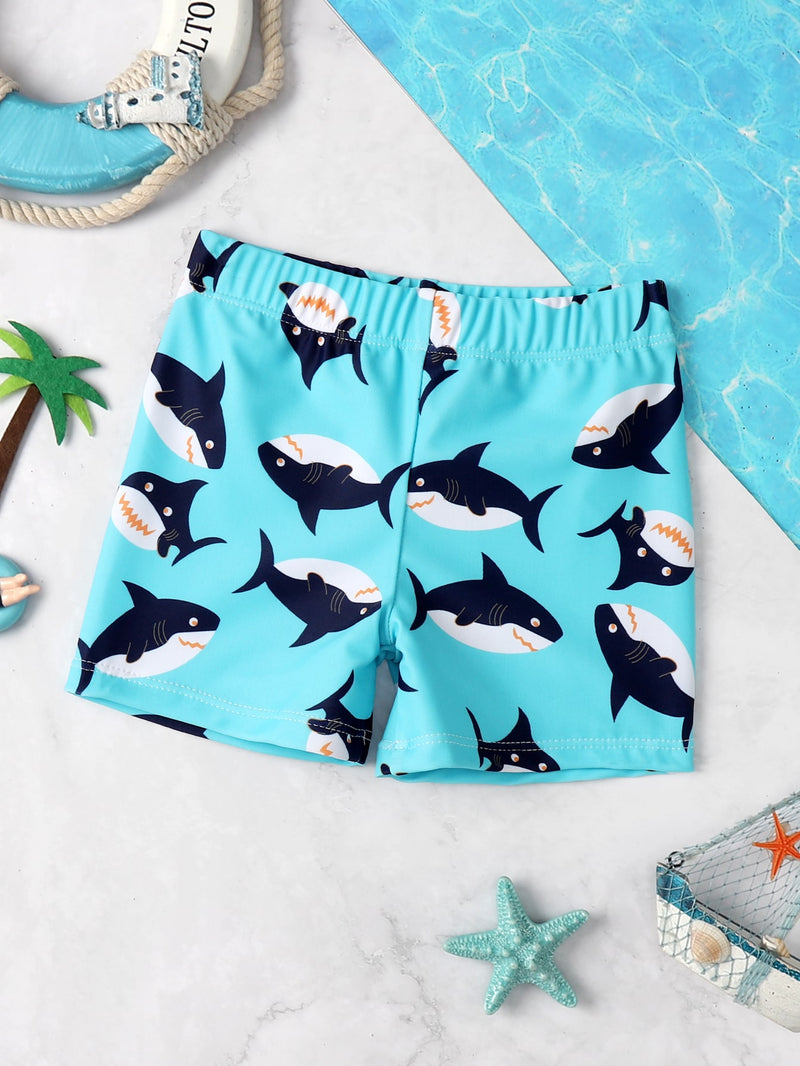 Baby Boy Shark Print Swim Shorts