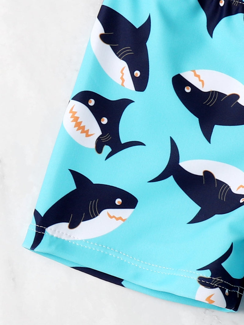 Baby Boy Shark Print Swim Shorts