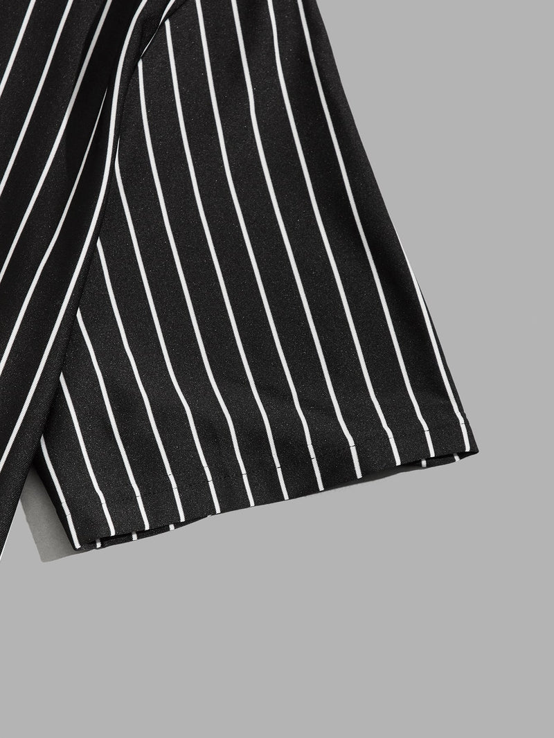 Men 2pcs Striped Pattern Tee