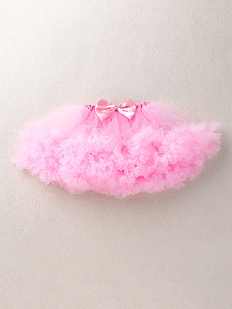 Baby Bow Front Mesh Tutu Skirt