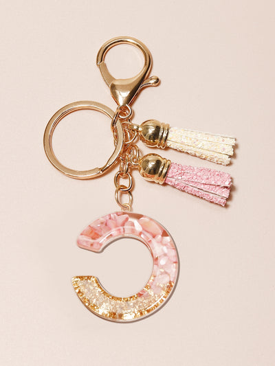 Letter Charm Keychain