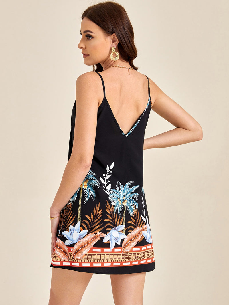 EMERY ROSE Tropical Print Cami Dress