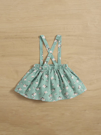 Baby Floral Print Suspender Skirt