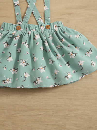 Baby Floral Print Suspender Skirt