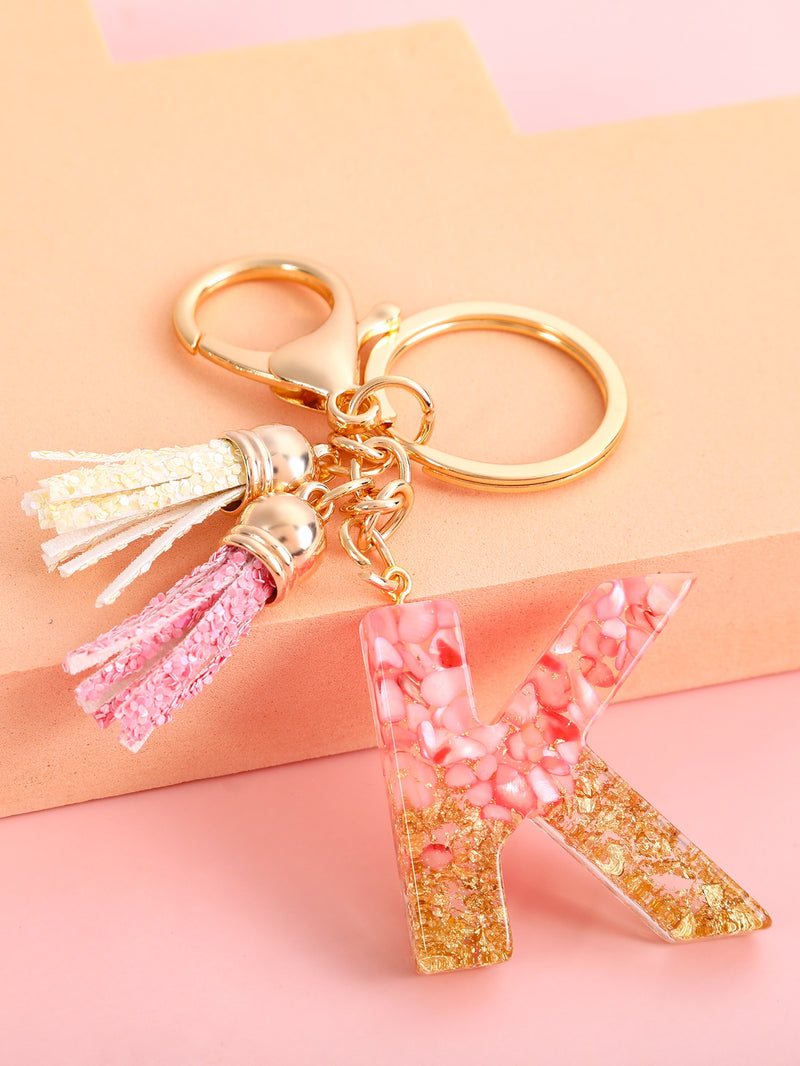 Letter Charm Keychain