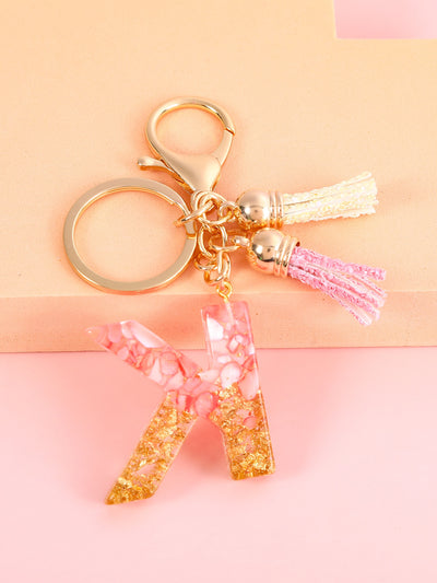 Letter Charm Keychain