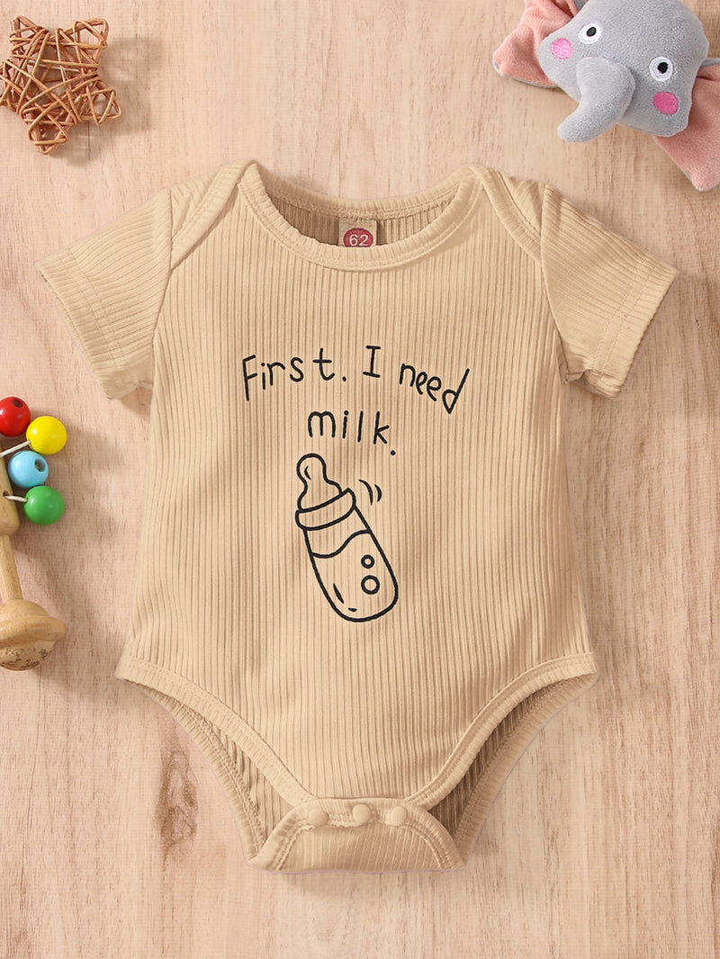 Baby Slogan Graphic Rib knit Bodysuit