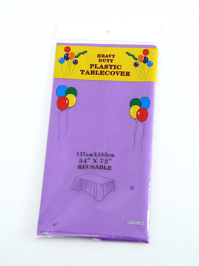 1pc Plain Disposable Table Cover Purple PE Disposable Tablecloth For Party Holiday Birthday