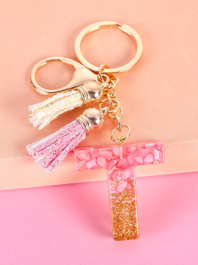 Letter Charm Keychain