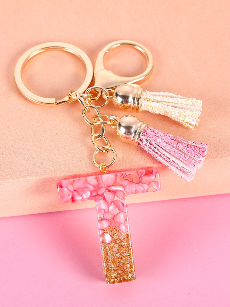 Letter Charm Keychain