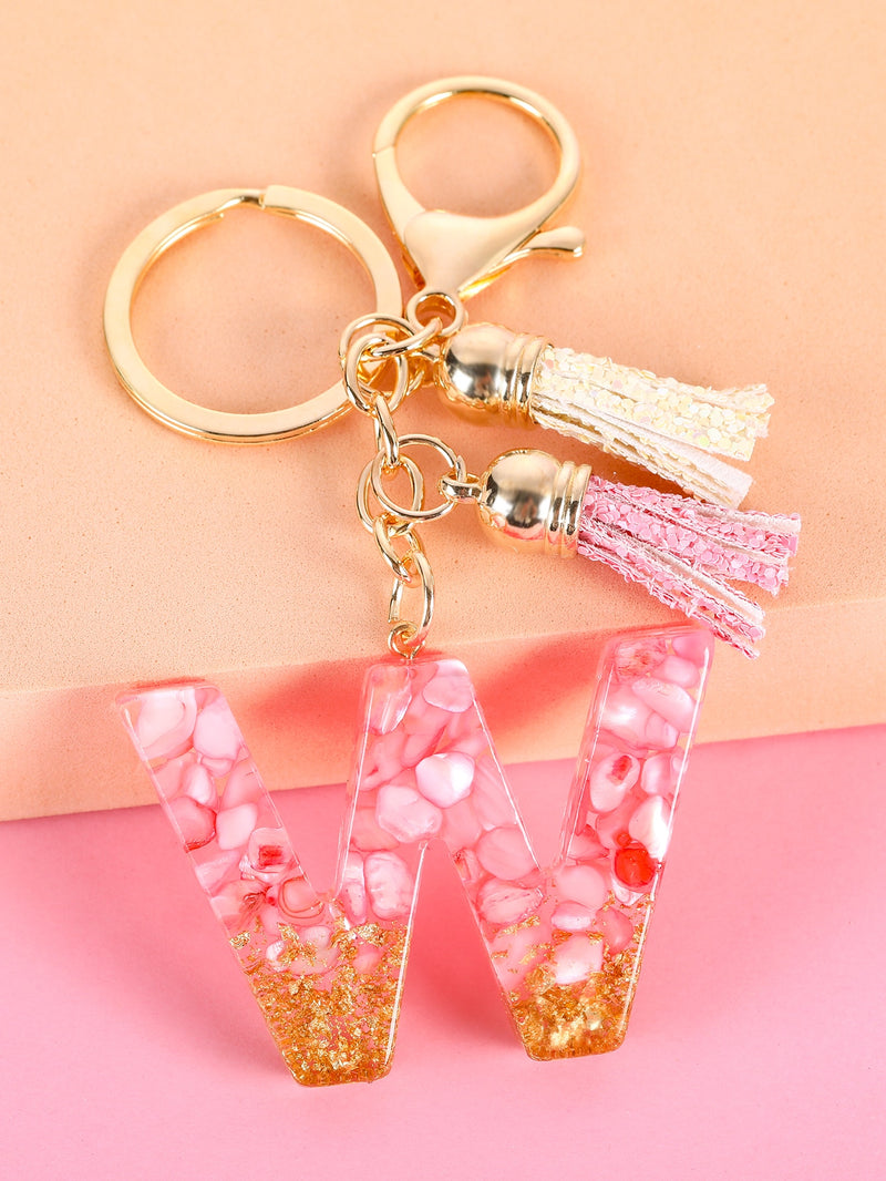 Letter Charm Keychain