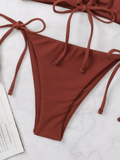 Rib Tie Side Bikini Swimsuit