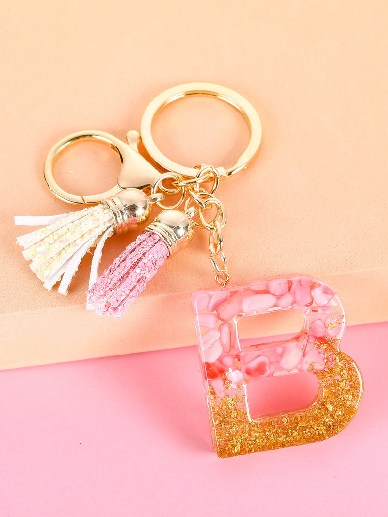 Letter Charm Keychain