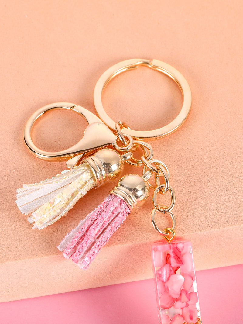 Letter Charm Keychain