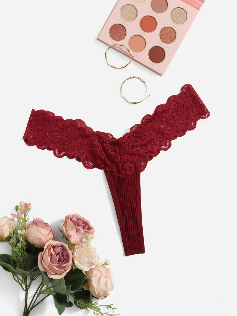 Floral Lace Thong