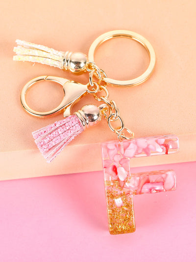 Letter Charm Keychain